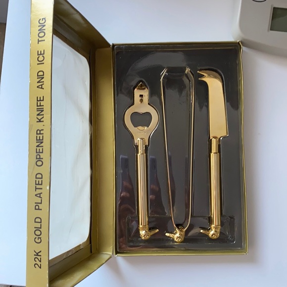 Vintage 3 piece bar tool set 22K gold plated - Picture 1 of 12